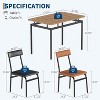 Coucheta 5-Piece Dining Table Set with 4 PU Upholstered Chairs, Industrial Metal Frame, Space-Saving Design - 3 of 4