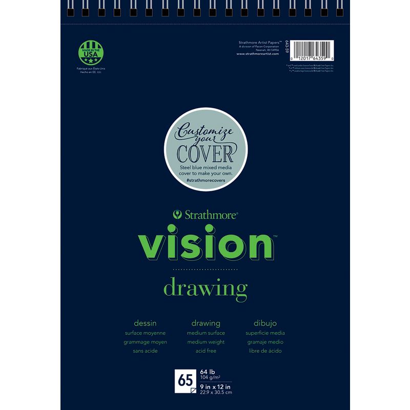 Strathmore Vision Drawing Pad, 9 x 12 Inches, 64 lb, 65 Sheets, 1 of 2