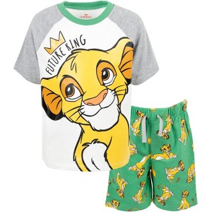 Disney Mickey Mouse Lion King Pixar Cars Pixar Toy Story French Terry T-Shirt and Shorts Outfit Set Toddler to Big Kid - 1 of 4