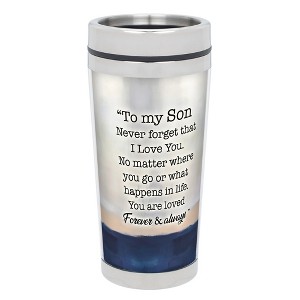 Cottage Garden ESSMUG-28 Son, I Love You Blue and White 16 Ounce Stainless Steel and Acrylic Travel Tumbler - 1 of 1