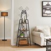 4-Tier Narrow Bookshelf, Windmill Shape Decoration Bookcase, Industrial Style Multipurpose Shelving Unit For Bedroom Living Room Home Office - 3 of 4