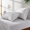 Peace Nest Set of 2 Goose Feather and Down Gusseted Bed Pillow with Diamond Quilting Breathable Cover - 2 of 4