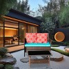Outdoor 4 Pcs Patio Furniture Set, PE Rattan Sofa Set with Loveseat and Glass Top Table, Sofas with PE Cushions-Coolbibila - 3 of 4