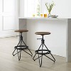 Crosley Set of 2 Kalen Adjustable Height Swivel Barstools Brown/Matte Black : Steel Frame, Industrial Farmhouse Style - 3 of 4