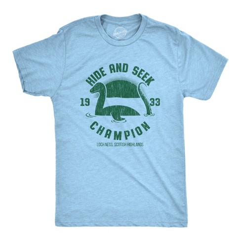 Mens Hide And Seek Champion Loch Ness Monster Tshirt Funny Sea Creature Graphic Tee - Crazy Dog Men's T Shirt - image 1 of 4