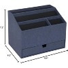 Bigso Greta Desktop Organizer - Durable Office Desk Organizer for Office Supplies and Accessories with 4 Compartments and Drawer - Grey - 2 of 3