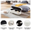 47.63" Modern Storage Bench, Teddy Plush Oval Upholstered Storage Ottoman Entryway Bench With Metal Legs For Living Room Bedroom End Of Bed - 3 of 4