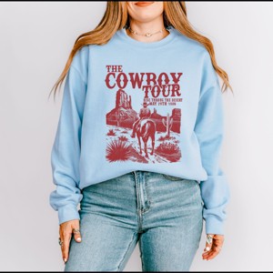 Simply Sage Market The Cowboy Tour Distressed Sweatshirt - 1 of 4
