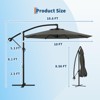 10ft Offset Patio Umbrella, Cantilever Umbrella with Easy Lift & Tilt Adjustment, 8 Ribs Sun umbrella UV Protection for Backyard, Pool, Garden - 2 of 4