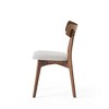 Lyngins Mid-Century Walnut Finished Frame Dining Chair (Set of 2), Modern Upholstered Armless Chair, Rubberwood Frame Kitchen Chair - 4 of 4