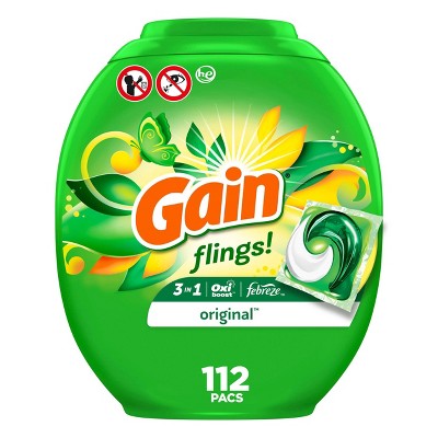 Gain flings! Laundry Detergent Pacs - Original - 76oz/112ct