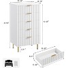 Modern 5-drawer chest with recesses for bedroom, 122 cm high, with deep drawers and wide top for living room and hallway - 2 of 4