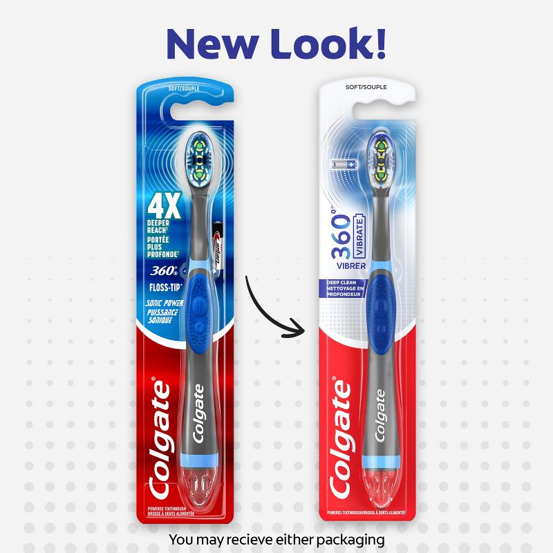 Colgate 360 Total Advanced Floss-Tip Sonic Powered Vibrating Toothbrush Soft, 4 of 9