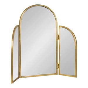 28"x28" Amoli Tripod Arch Mirror Gold - Kate & Laurel All Things Decor: Modern Style, Wall Mounted, No Assembly Required - 1 of 4