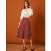 INSPIRE CHIC Women's Elastic Waist Zipper Polka Dots Casual Midi Skirts - 3 of 4