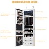 Tangkula Wall/Door Mounted Jewelry Armoire w/Mirror & LED Lights Brown/White - 4 of 4
