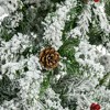 TopComfy Christmas Tree Stand Pencil Snow Flocked Tree with Pinecones Red Berries and Assembly for Modern Holiday Decor, Green, 39.3"*39.3"*106.3" - 4 of 4