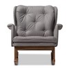 Maggie Mid Century Modern Rocking Chair: Upholstered, Walnut Finish - Baxton Studio - 2 of 4