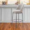 HomeRoots 32" Gray And Black Fabric And Steel Bar Height Swivel Bar Chair - 2 of 4