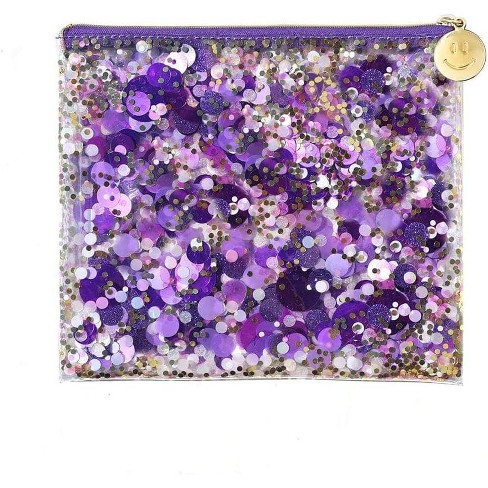 Packed Party Spirit Squad Confetti Everything Pouch, Makeup Bag, Travel Bag,Cosmetic Bag for Women (Purple Crush) - image 1 of 3