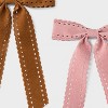 Suede Bow Hair Clip Set 2pk - Universal Thread™ Brown/Pink - 3 of 3