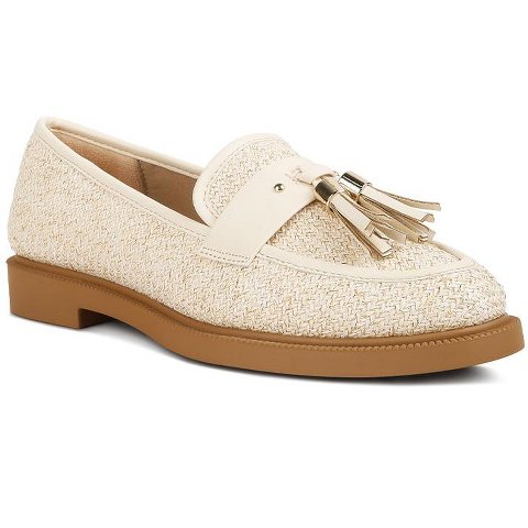 Женские туфли London Rag Womens Foxford Tassle Detail Raffia Loafers 7