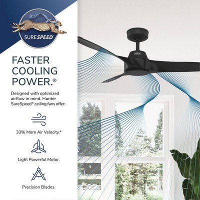 Hunter 52" Mosley Ceiling Fan Matte White Finish with 3 Blades for Indoor/Outdoor Use