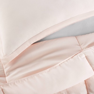Blush Twin Microfiber Comforter and Sham Set