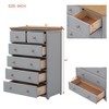 Wooden Chest with 6 Drawers Wood Rustic Tall Chset Storage Cabinet Dressers Organizer for Bedroom Hallway Living Room Gray+Natrual - 4 of 4