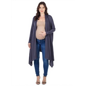 Maternity Extra Long Open Front Cardigan - 24seven Comfort Apparel™ - 1 of 3
