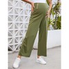 Maternity Pregnancy Loose Lounge Sweatpants Smocked Wide Leg - 2 of 4