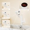 DOMETOUR Bathroom White Sink Faucet with Spray Function and Temperature Display for Anti-Skid Switch and Hot & Cold and 360° Rotary - 3 of 4