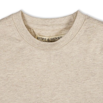 Hope & Henry Boys' Organic Short Sleeve Henley Tee, Oatmeal Heather, Medium — фото 3