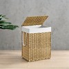 Laundry Hamper Sorter with Lid, 23.8 Gal (90 L) Synthetic Rattan Clothes Laundry Basket Storage with Lid and Handles Removable Liner Laundry Sorter - 2 of 4