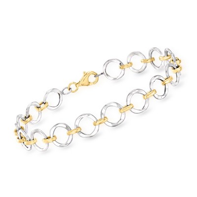 Ross-Simons 14kt 2-Tone Gold Circle Link Bracelet