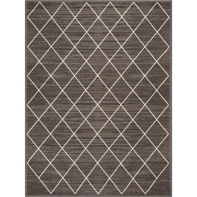 Well Woven Clover Diamond Lattice Grey Area Rug