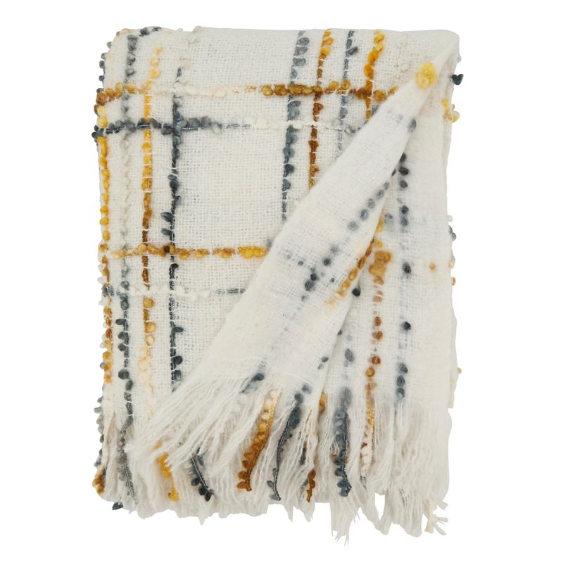 Saro Lifestyle Cozy Crosshatch Knit Fringed Throw, Multicolored, 50"x60", 2 of 4