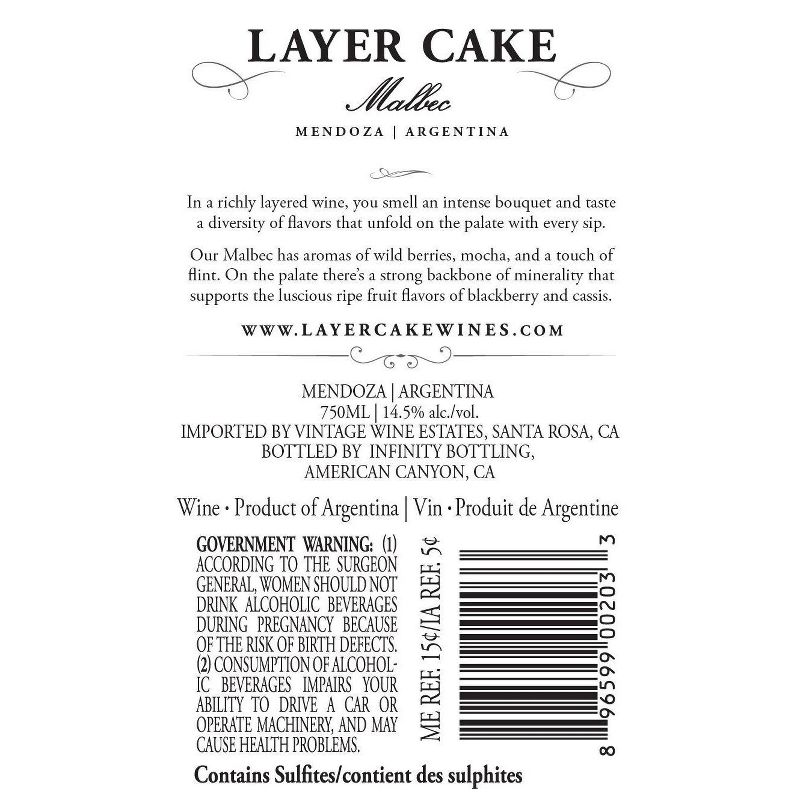 Layer Cake Malbec Red Wine - 750ml Bottle, 5 of 6
