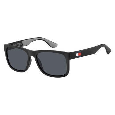 Tommy Hilfiger TH 1556/S 08A_IR Unisex Rectangle Sunglasses Black Grey 56mm