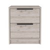INFURNIC Nightstands End Table Side Table with Two Drawers and Metal Handles smooth drawer sliders, Gray, 16.1"*14.2"*18.8" - 2 of 4