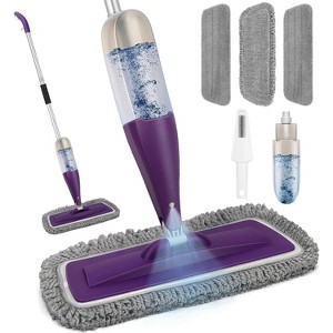 Spray Mop for Floors with 800ml Refillable Bottle - 3 Washable Microfiber Pads for Wet/Dry Cleaning on Wood, Laminate, Tile - 1 of 4