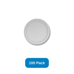 Responsible Products 6" Classic Round Plate Compostable Sugarcane Fiber - Pack of 100 - 1 of 3