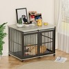 GustoWave 30 x 43'' Furniture Style Dog Crates with Sliding Iron Door, Decorative Pet House Dog Cage with Cushion for Medium Dogs, Grey - 3 of 4