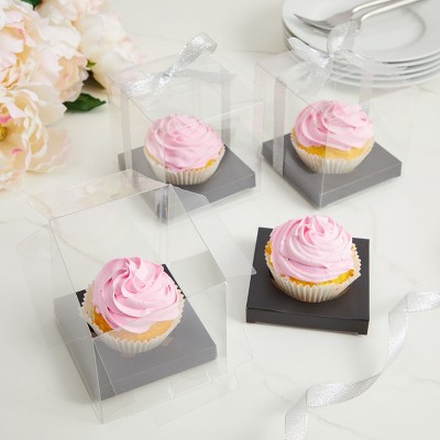 ZoyShop Individual Cupcake Container Single Compartment Cupcake Carrier Holder 