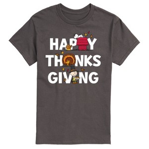 Men's - Peanuts - Happy Thanksgiving Icons Short Sleeve Graphic T-Shirt - 1 of 4