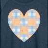 Women's - Instant Message - Patchwork Quilt Heart Lightweight French Terry Wide Neck Long Sleeve Graphic Shirt - 2 of 4