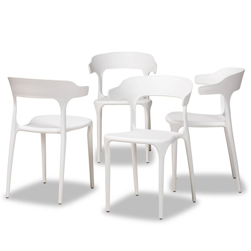 4pc Gould Plastic Dining Chair Set - Baxton Studio, 1 of 10