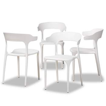 4pc Gould Plastic Dining Chair Set - Baxton Studio