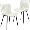 UNISOAR Dining Chairs Set of 2/4, Modern Armless Side Chairs Faux Leather Cushion Seat  for Home, Kitchen, Living Room, Bedroom, Restaurant - 3 of 4