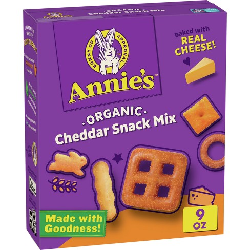 Annie's Homegrown Cheddar Organic Snack Mix, Bunnies Cheddar, 9-Ounce Boxes (Pack of 12)